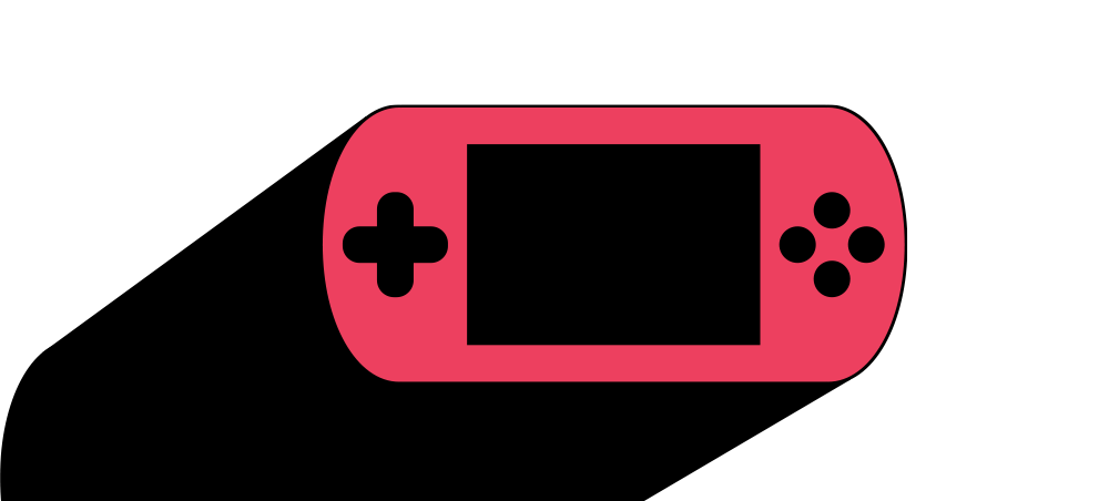 Handheld videogame icon banner