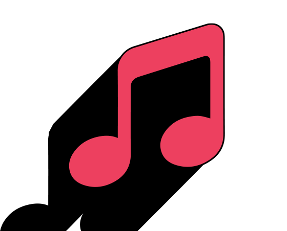 Music note icon banner